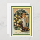 ヴィンテージエンジェルクリスマスホリデーノートカード サンキューカード (正面/裏面)