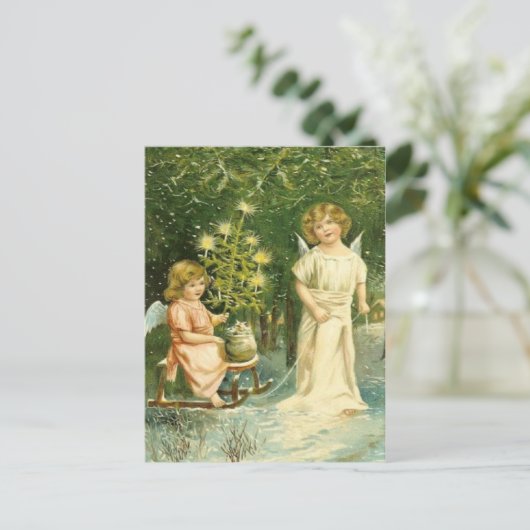 ヴィンテージエンジェルクリスマスポストカード シーズンポストカード (スタンド正面)