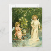 ヴィンテージエンジェルクリスマスポストカード シーズンポストカード (正面/裏面)