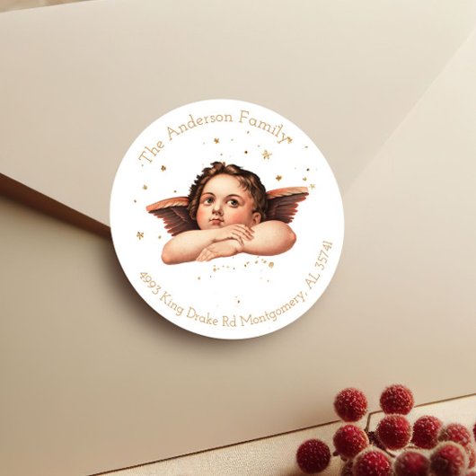 ヴィンテージエンジェルクリスマス住所 シール