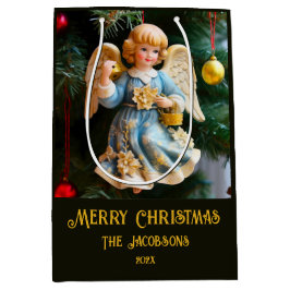 ヴィンテージエンジェルクリスマス ミディアムペーパーバッグ