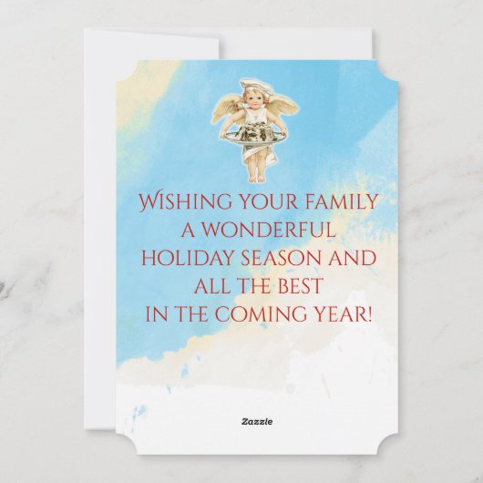 ヴィンテージエンジェルシェフhollyクリスマスケーキ シーズンカード (裏面)