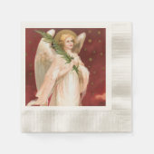 ヴィンテージエンジェルスプルチェブランチホリデー 縁ありカクテルナプキン (正面)