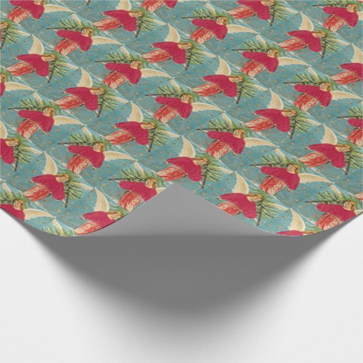 ヴィンテージエンジェルス出生 伝統的 ラッピングペーパー (角)