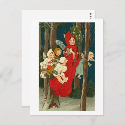 ヴィンテージエンジェルズアットナイトカード ポストカード (正面/裏面)