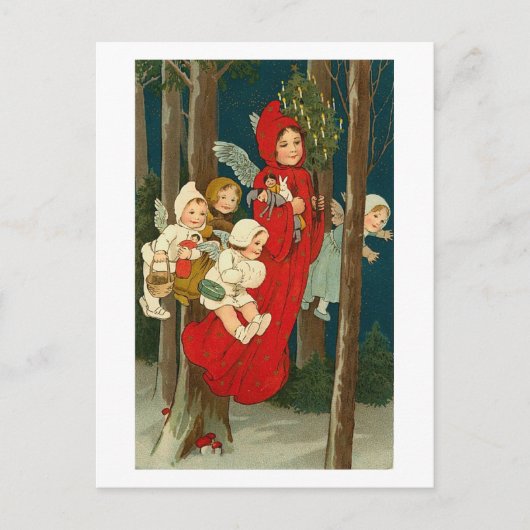 ヴィンテージエンジェルズアットナイトカード ポストカード (正面)