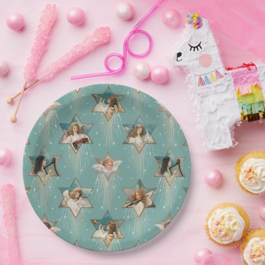 ヴィンテージエンジェルズインスターズミュージカル楽器 ペーパープレート (パーティー)