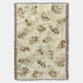 ヴィンテージエンジェルズキラキラ金ゴールドID136 スローブランケット (正面縦)