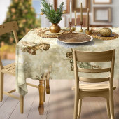 ヴィンテージエンジェルズキラキラ金ゴールドID136 テーブルクロス