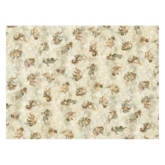 ヴィンテージエンジェルズキラキラ金ゴールドID136 テーブルクロス (正面(横))