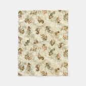 ヴィンテージエンジェルズキラキラ金ゴールドID136 フリースブランケット (正面)