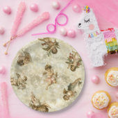 ヴィンテージエンジェルズキラキラ金ゴールドID136 ペーパープレート (パーティー)