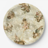 ヴィンテージエンジェルズキラキラ金ゴールドID136 ペーパープレート (正面)