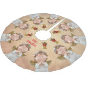 ヴィンテージエンジェルズクリスマスフェスティバル ブラッシュドポリエステルツリースカート (アングル)