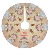 ヴィンテージエンジェルズクリスマスフェスティバル ブラッシュドポリエステルツリースカート (正面)