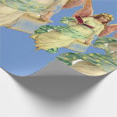 ヴィンテージエンジェルズブルーラッピング紙 ラッピングペーパー (角)