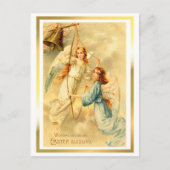 ヴィンテージエンジェルズベル金ゴールドフレームイースター賛美ズ シーズンポストカード (正面)