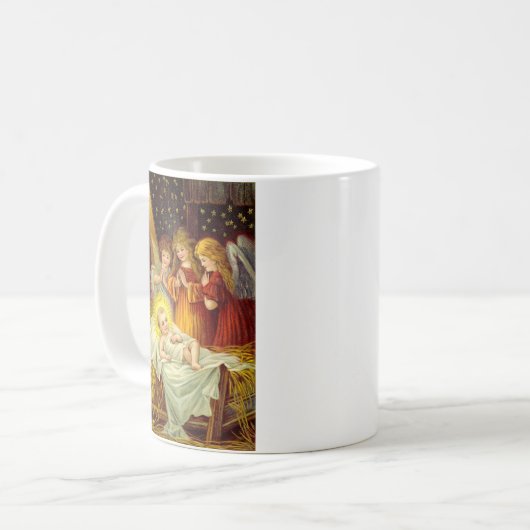 ヴィンテージエンジェルズ訪問ザベビーイエス コーヒーマグカップ (正面左)