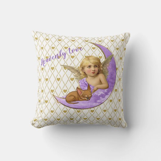 ヴィンテージエンジェルハートとチワフアアクセントピロー クッション (正面)