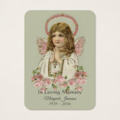 ヴィンテージエンジェルバラ葬儀メモリアルホーリーカード –  (正面)