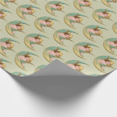 ヴィンテージエンジェルビクトリアンデザインクリスマスギフトラップ ラッピングペーパー (角)