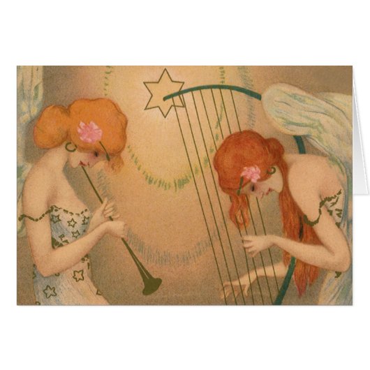 ヴィンテージエンジェルビクトリアンミュージシャンフルートハープ (正面横)