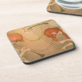 ヴィンテージエンジェルビクトリアンミュージシャンフルートハープ コースター (左側)