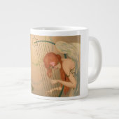 ヴィンテージエンジェルビクトリアンミュージシャンフルートハープ ジャンボコーヒーマグカップ (正面右)