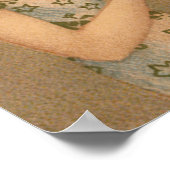 ヴィンテージエンジェルビクトリアンミュージシャンフルートハープ ポスター (角)