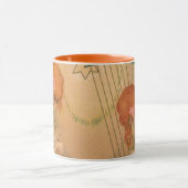 ヴィンテージエンジェルビクトリアンミュージシャンフルートハープ マグカップ (中央)