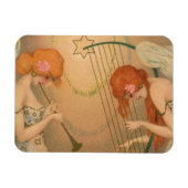 ヴィンテージエンジェルビクトリアンミュージシャンフルートハープ マグネット (横)