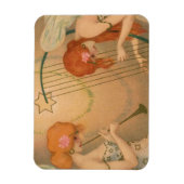 ヴィンテージエンジェルビクトリアンミュージシャンフルートハープ マグネット (縦)