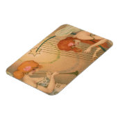 ヴィンテージエンジェルビクトリアンミュージシャンフルートハープ マグネット (左側)