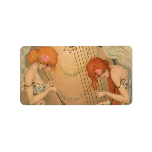 ヴィンテージエンジェルビクトリアンミュージシャンフルートハープ ラベル (正面)