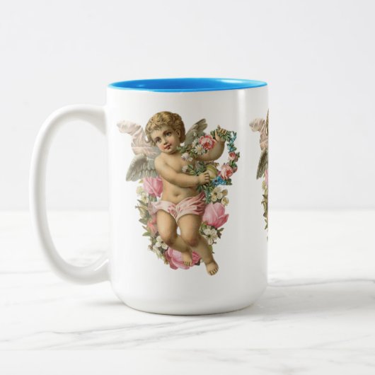 ヴィンテージエンジェルフラワーウィング ツートーンマグカップ (左)