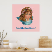 ヴィンテージエンジェルブルーウィングスクリスマスドリームズCH404 ポスター (キッチン)