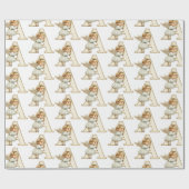 ヴィンテージエンジェルレターAクリスマス ラッピングペーパー (フラット)