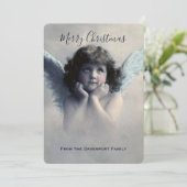 ヴィンテージエンジェルレトロメリークリスマス シーズンカード (スタンド正面)