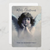 ヴィンテージエンジェルレトロメリークリスマス シーズンカード (正面/裏面)