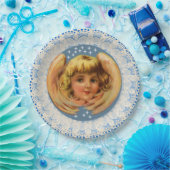 ヴィンテージエンジェルレーストリム ペーパープレート (パーティー)