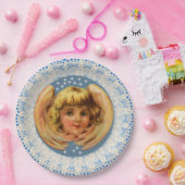 ヴィンテージエンジェルレーストリム ペーパープレート (パーティー)