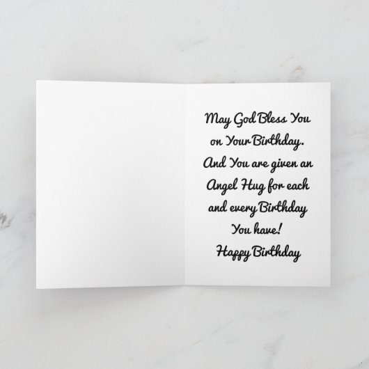 ヴィンテージエンジェル付きバラ誕生日カード シーズンカード (内部)