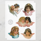 ヴィンテージエンジェル切り出しフッシーカットスクラップブック紙 (正面/裏面)