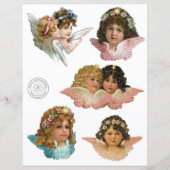 ヴィンテージエンジェル切り出しフッシーカットスクラップブック紙 (正面)