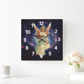 ヴィンテージエンジェル天国 スクエア壁時計 (ホーム)