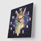 ヴィンテージエンジェル天国 スクエア壁時計 (傾斜)