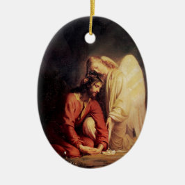 ヴィンテージエンジェル慰めイエス セラミックオーナメント