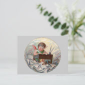 ヴィンテージエンジェル書チャイルズアットデスク ポストカード (スタンド正面)