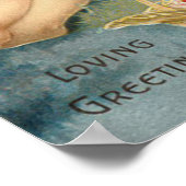 ヴィンテージエンジェル素晴らしフローラ挨拶 ポスター (角)