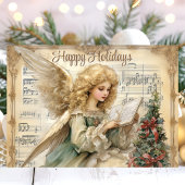 ヴィンテージエンジェル音楽ノートクリスマス シーズンカード